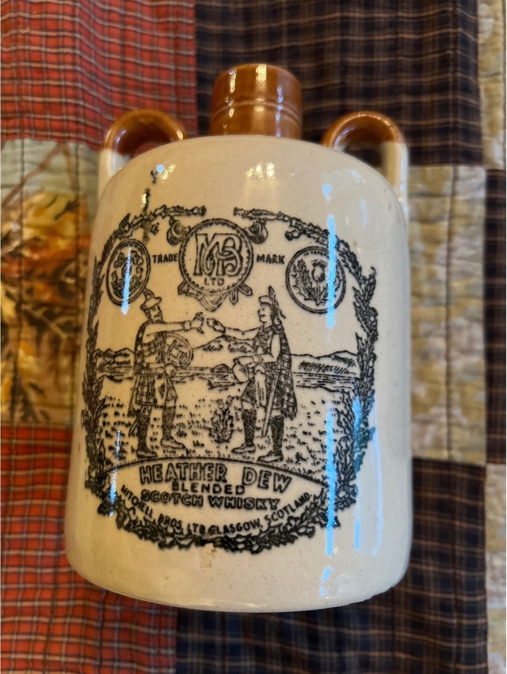 Vintage The Greybeard Weather Dew Blended Scotch Whiskey Jug Made in Scotland